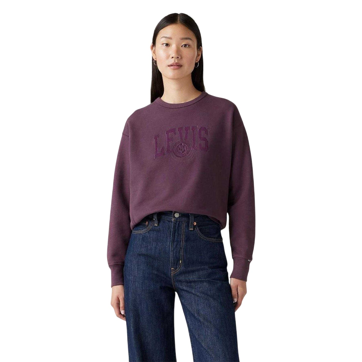 Plum Perfect - Side - Levis Womens-Ladies Graphic Crew Neck Sweatshirt