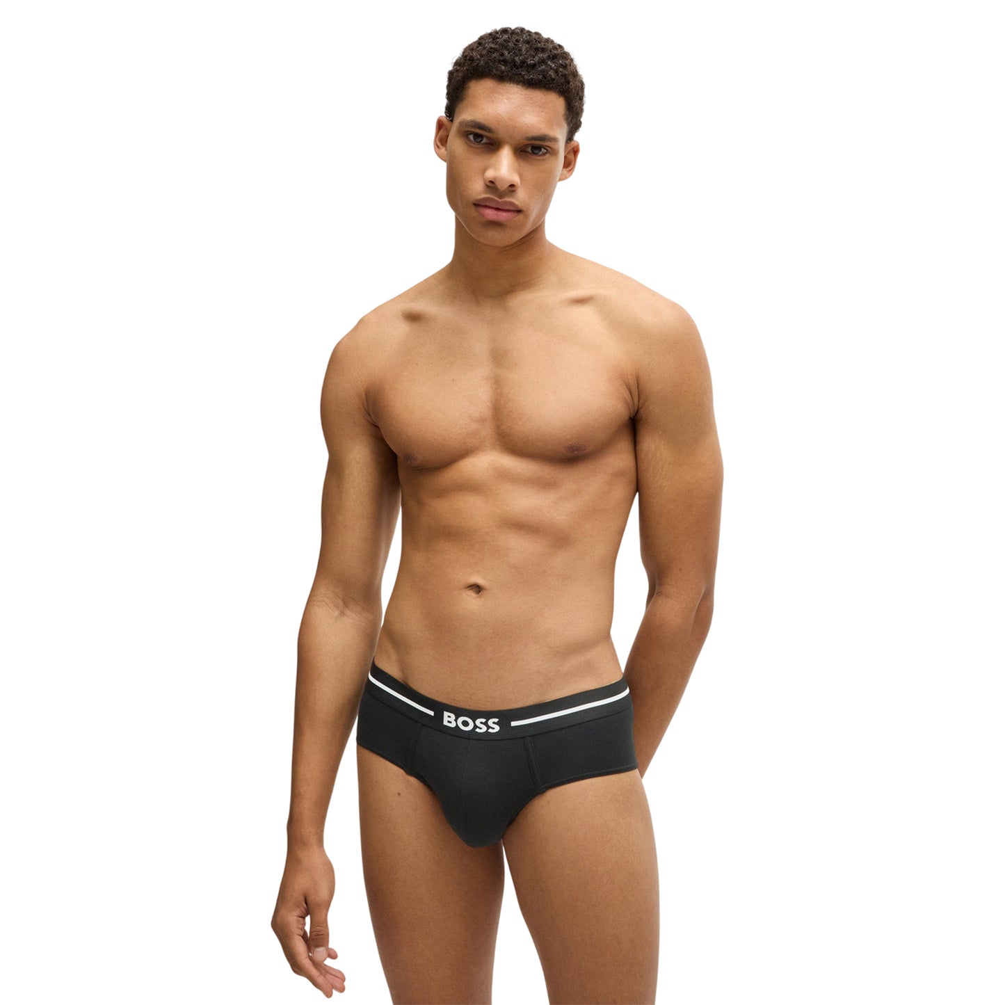 Black - Side - Boss Mens Boxer Briefs (Pack of 3)