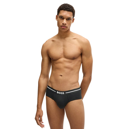 Black - Side - Boss Mens Boxer Briefs (Pack of 3)