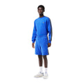 Blue - Lifestyle - Lacoste Mens Fleece Stripe Logo Shorts