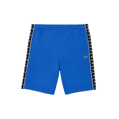 Blue - Front - Lacoste Mens Fleece Stripe Logo Shorts