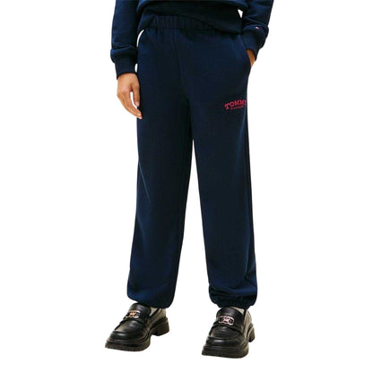 Navy - Side - Tommy Hilfiger Childrens-Kids Monotype Sweatpants