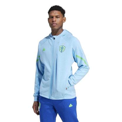 Blue Burst - Side - Adidas Mens Seattle Sounders FC Anorak