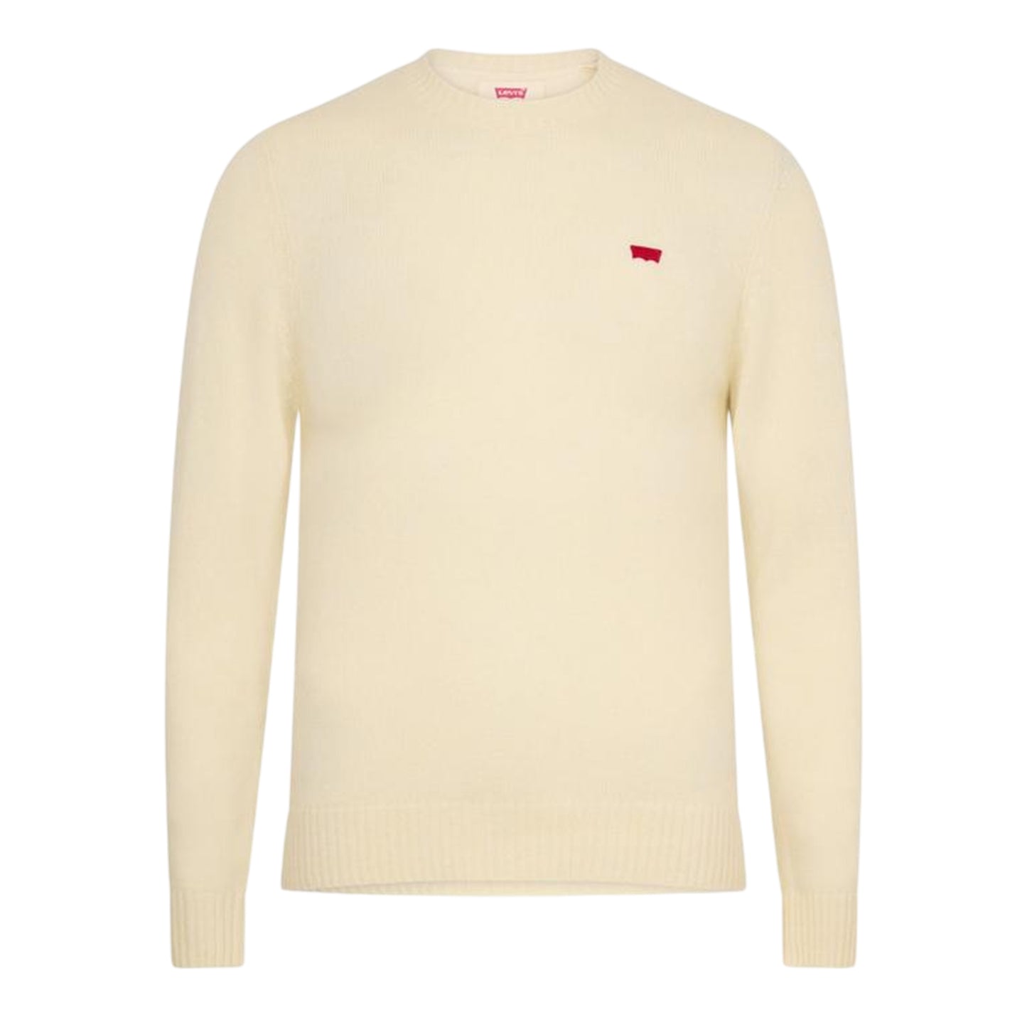 Cream - Front - Levis Mens Batwing Logo Crew Neck Jumper