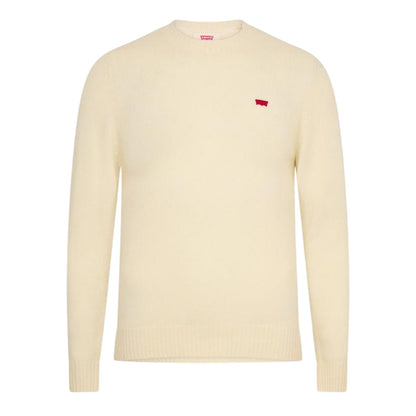 Cream - Front - Levis Mens Batwing Logo Crew Neck Jumper