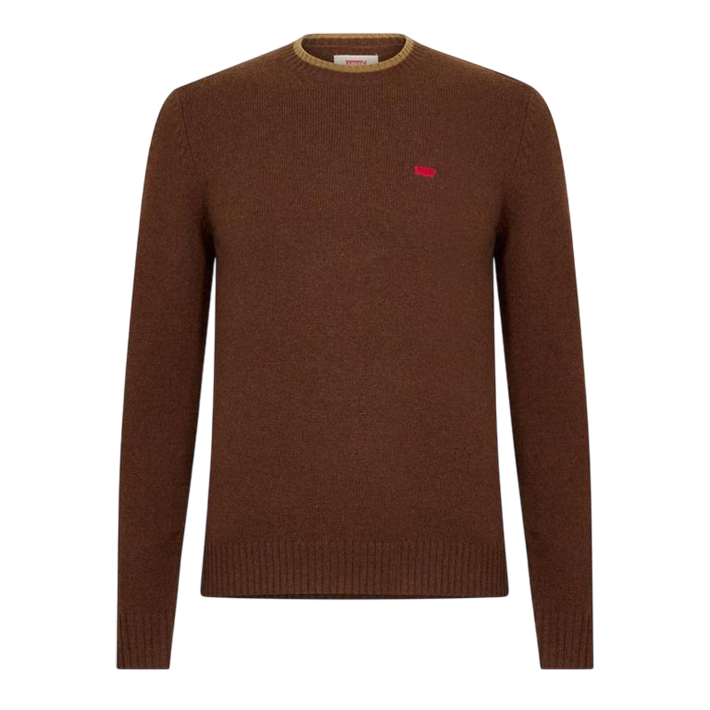 Brown - Front - Levis Mens Batwing Logo Crew Neck Jumper