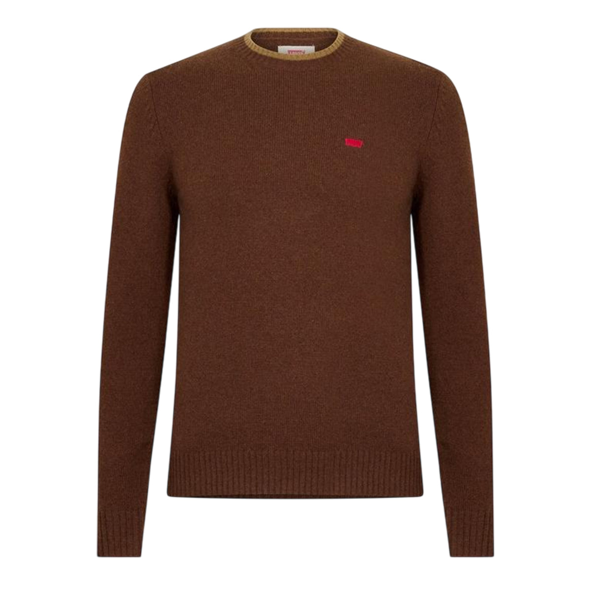 Brown - Front - Levis Mens Batwing Logo Crew Neck Jumper