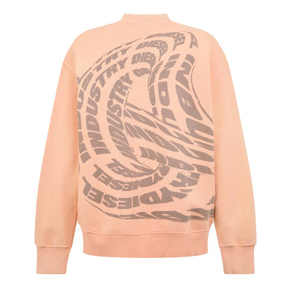 Beige - Back - Diesel Mens Graphic Print Mock Neck Regular Sweatshirt