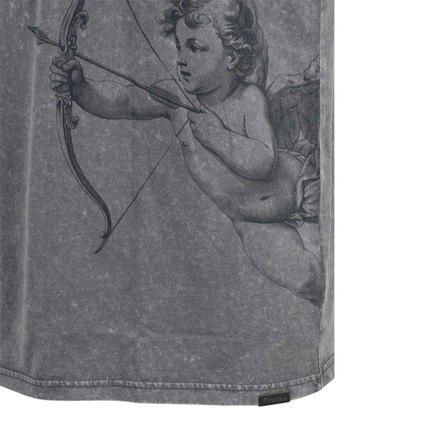 Washed Grey - Side - Firetrap Mens Cupid Acid Wash Oversized T-Shirt