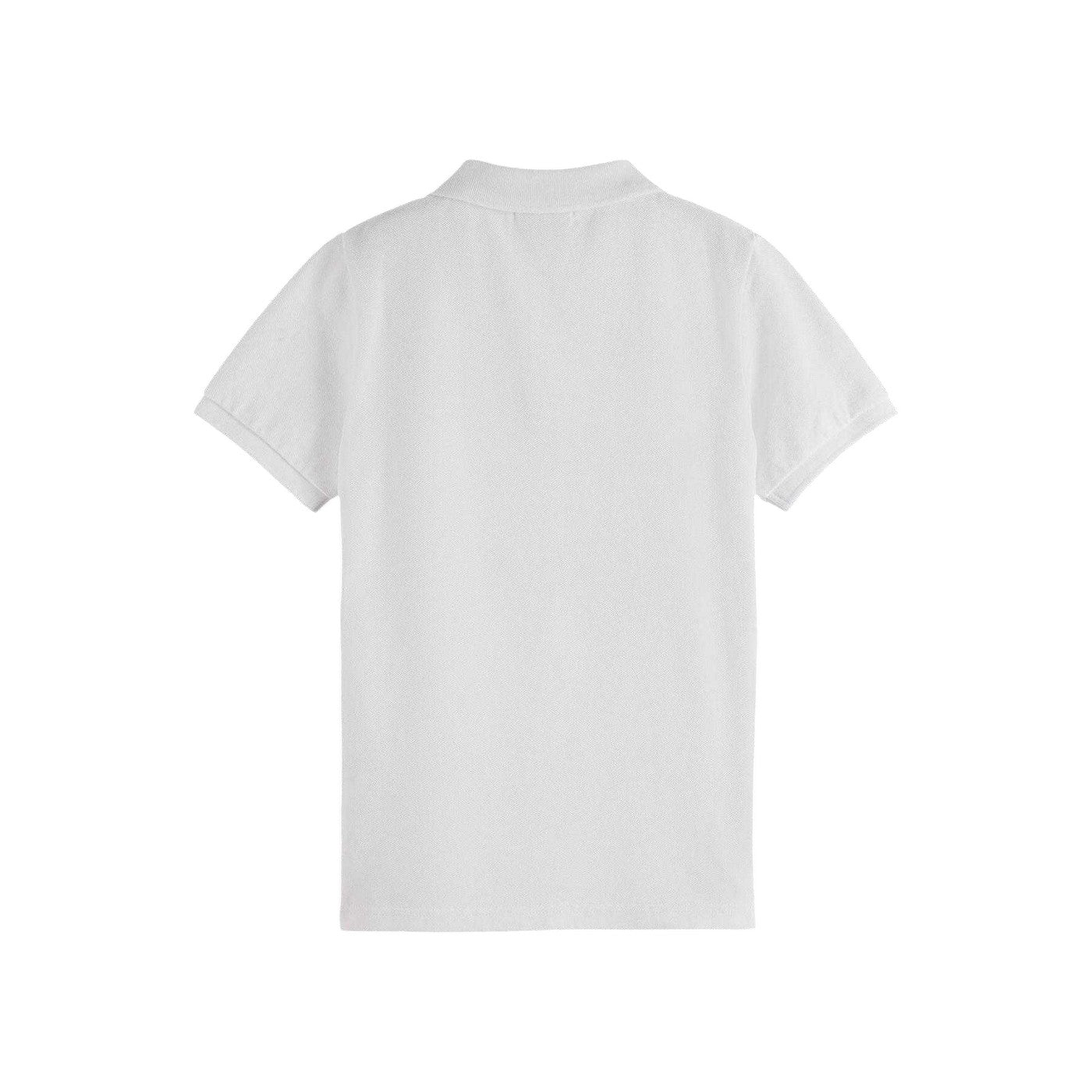 Bright White - Back - Scotch And Soda Childrens-Kids Logo Cotton Polo Shirt