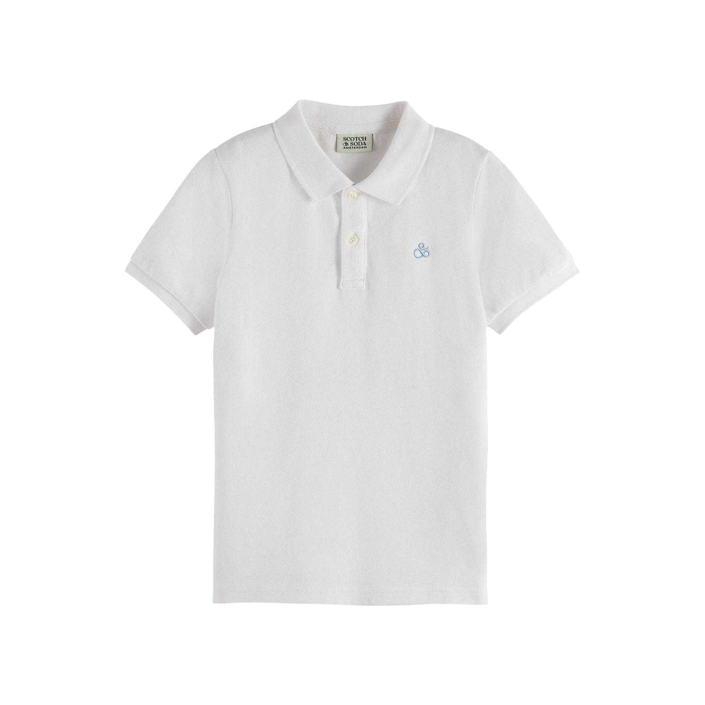 Bright White - Front - Scotch And Soda Childrens-Kids Logo Cotton Polo Shirt