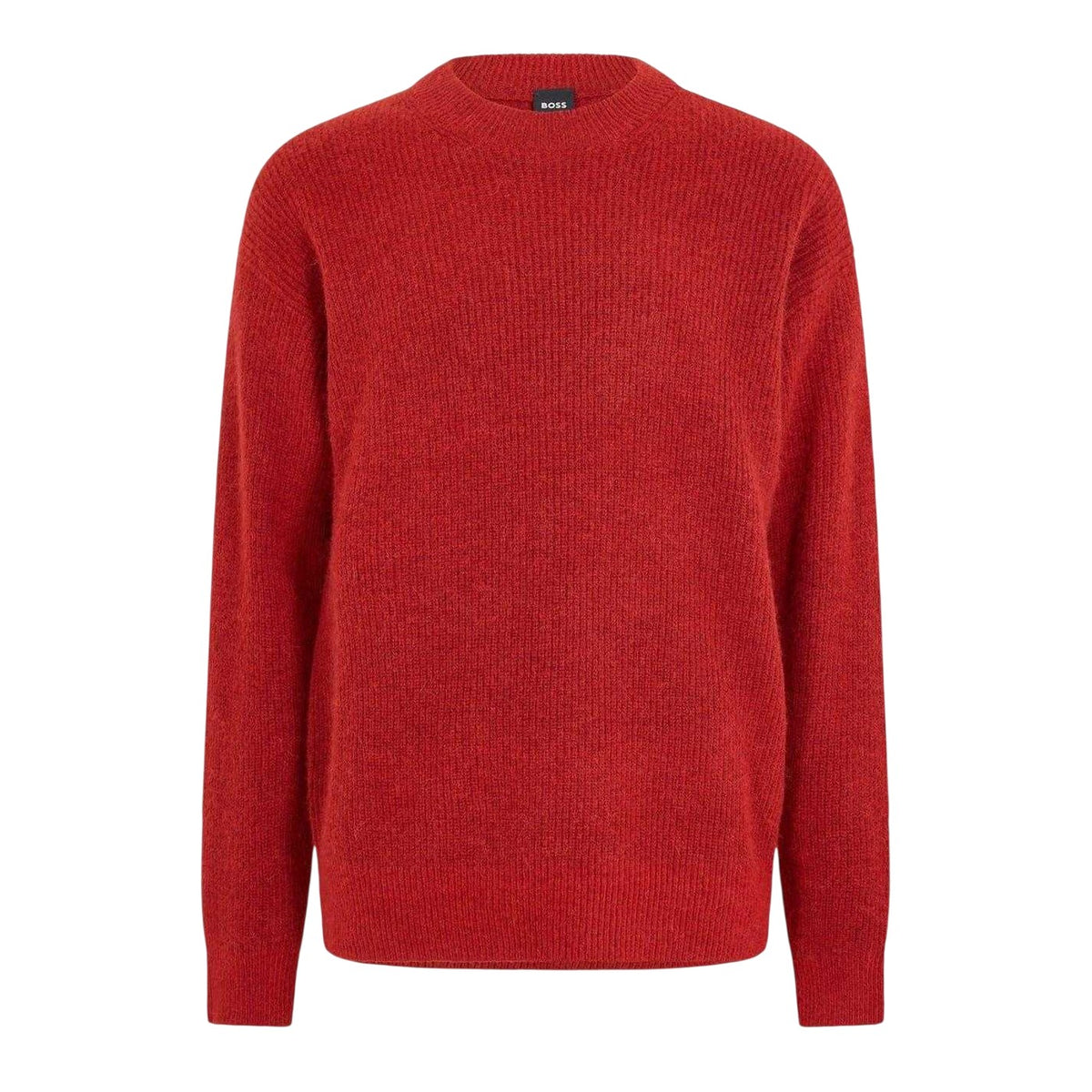 Red - Front - Boss Mens Crew Neck Sweater Top