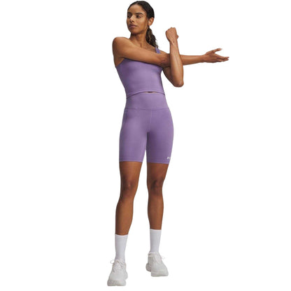 Purple-White - Lifestyle - Under Armour Womens-Ladies Motion Performance High Waist Shorts