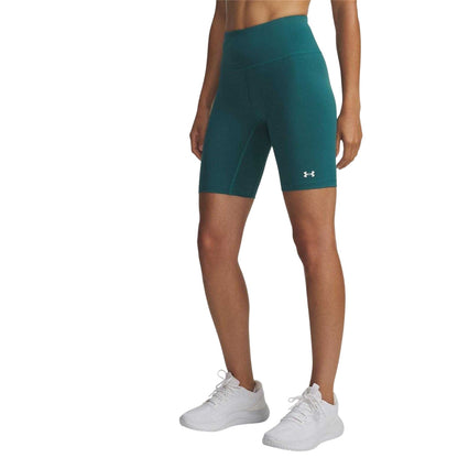Green - Front - Under Armour Womens-Ladies Motion Performance High Waist Shorts