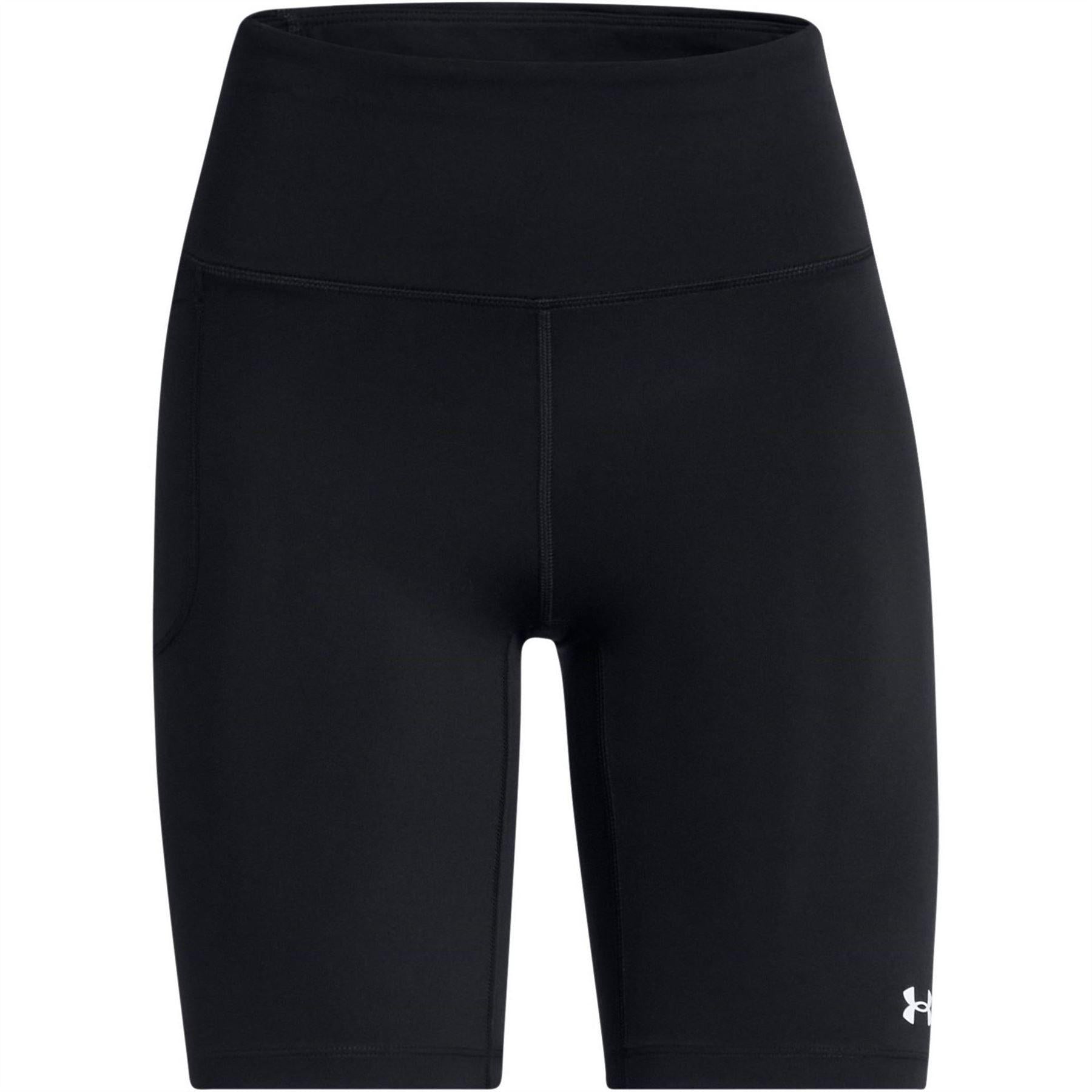 Black - Front - Under Armour Womens-Ladies Motion Performance High Waist Shorts