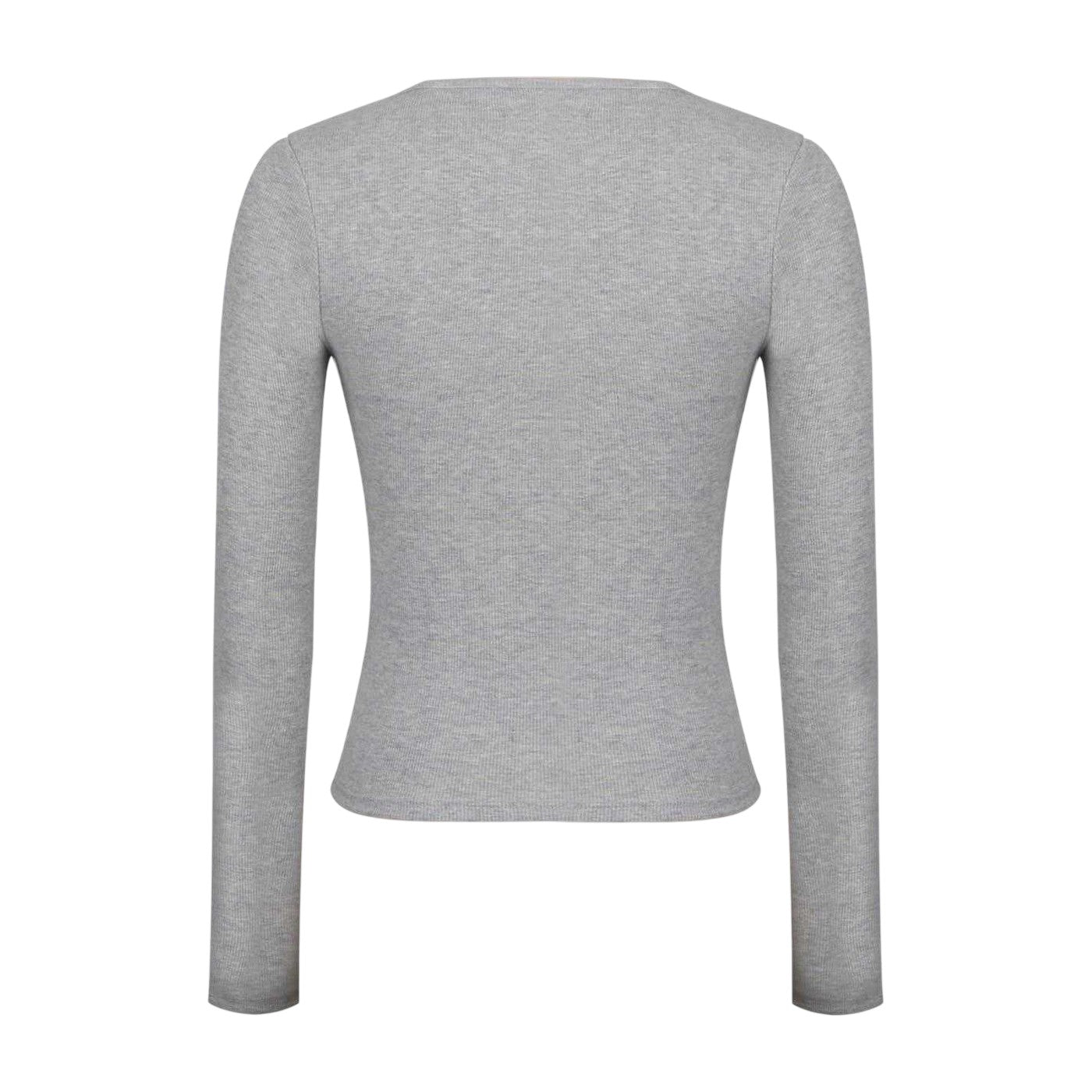 Grey Marl Marl - Back - Jack Wills Womens-Ladies Plain Square Neck Fitted Long-Sleeved T-Shirt