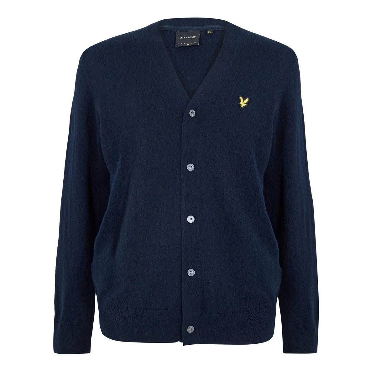 Dark Navy - Front - Lyle & Scott Mens V Neck Cardigan