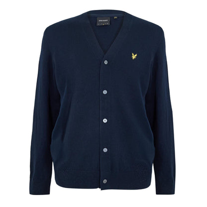 Dark Navy - Front - Lyle & Scott Mens V Neck Cardigan