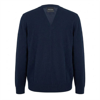 Dark Navy - Back - Lyle & Scott Mens V Neck Cardigan