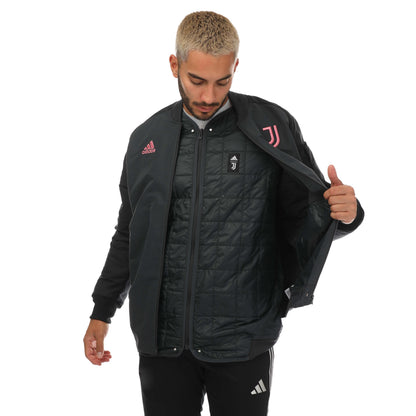 Black - Front - Adidas Mens 2022-23 Juventus FC Travel Jacket