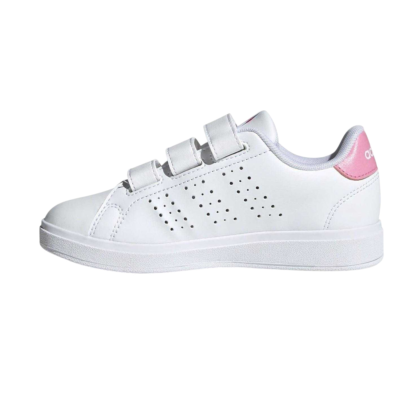 White-Pink - Lifestyle - Adidas Childrens-Kids Advantage Trainers