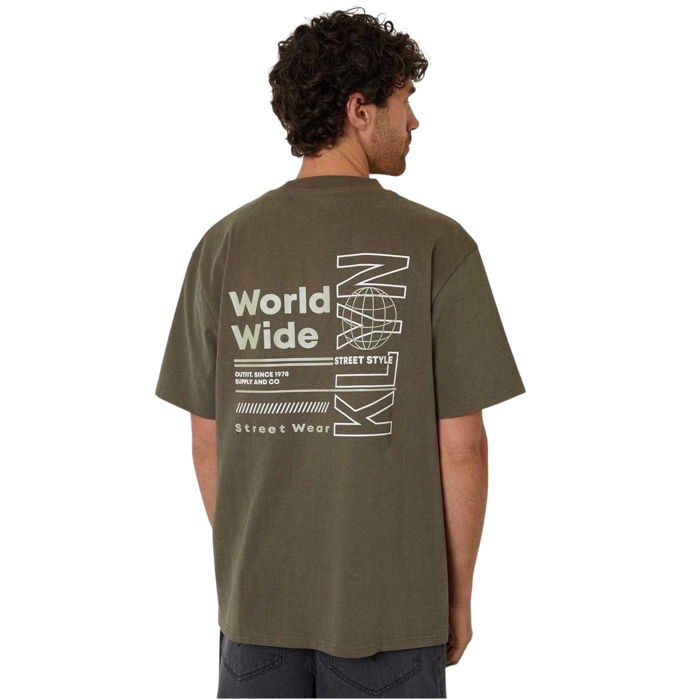 Dark Khaki - Back - Threadbare Mens Graphic Print Short-Sleeved T-Shirt