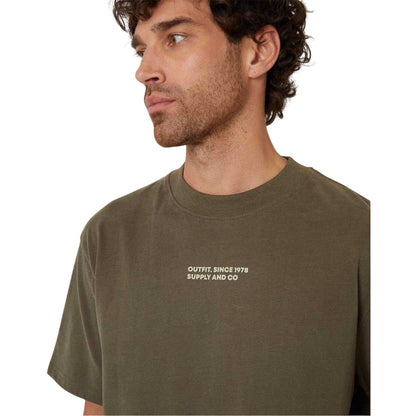 Dark Khaki - Side - Threadbare Mens Graphic Print Short-Sleeved T-Shirt