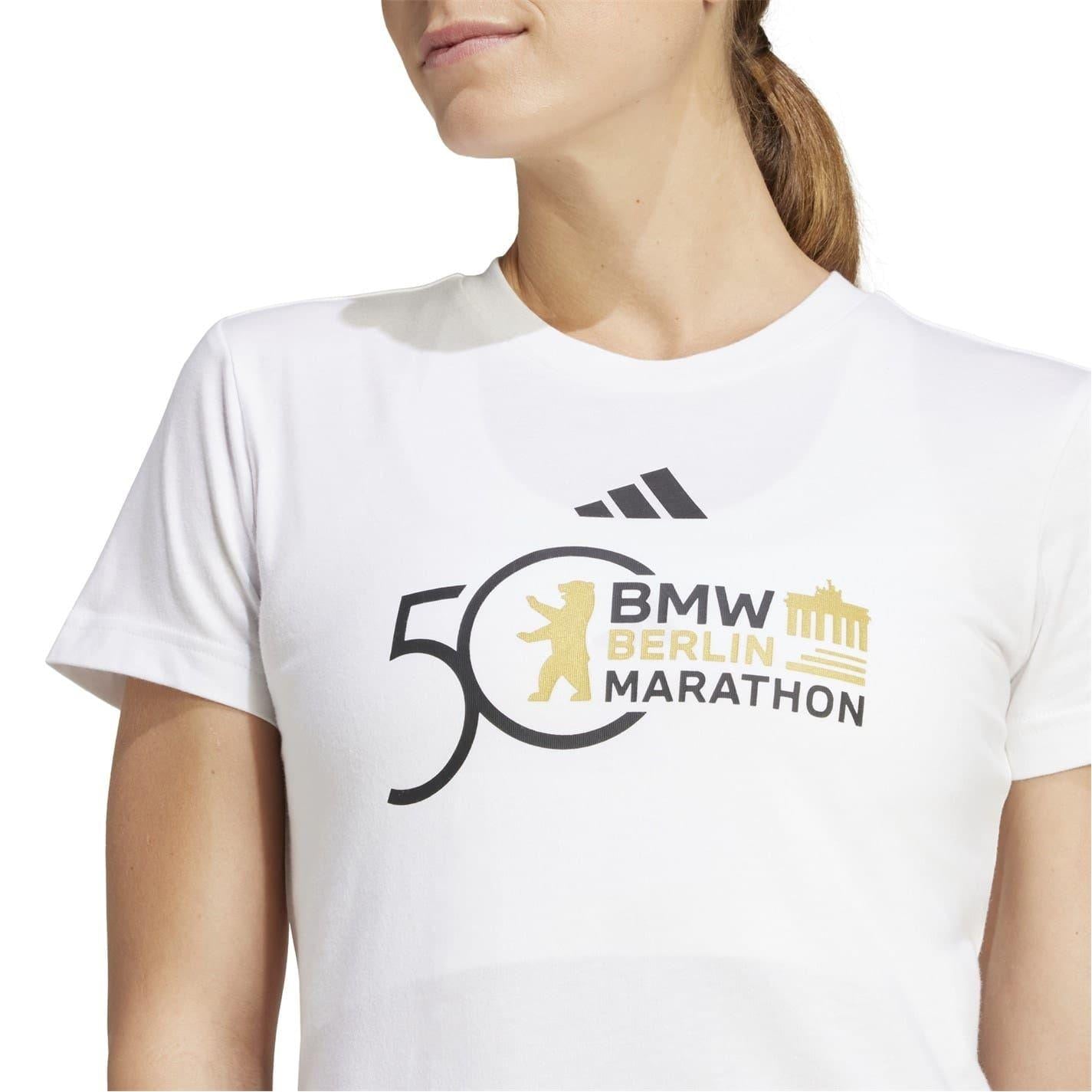 White - Side - Adidas Womens-Ladies Marathon 50th Anniversary T-Shirt