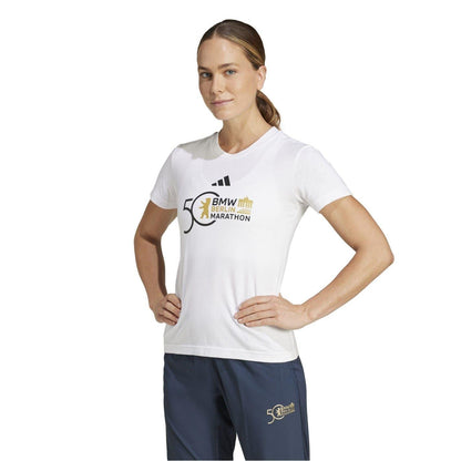 White - Lifestyle - Adidas Womens-Ladies Marathon 50th Anniversary T-Shirt