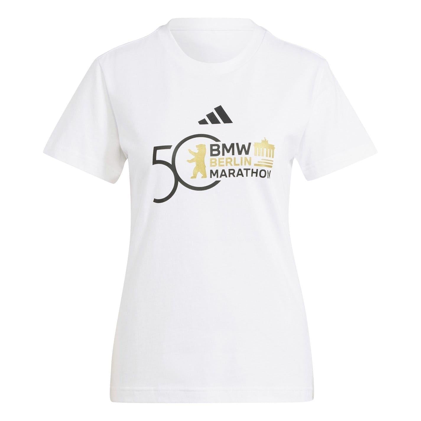 White - Front - Adidas Womens-Ladies Marathon 50th Anniversary T-Shirt