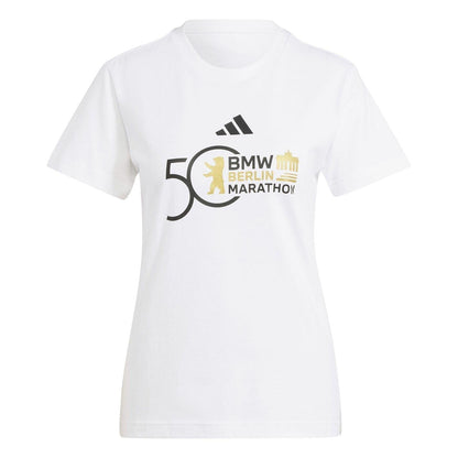 White - Front - Adidas Womens-Ladies Marathon 50th Anniversary T-Shirt