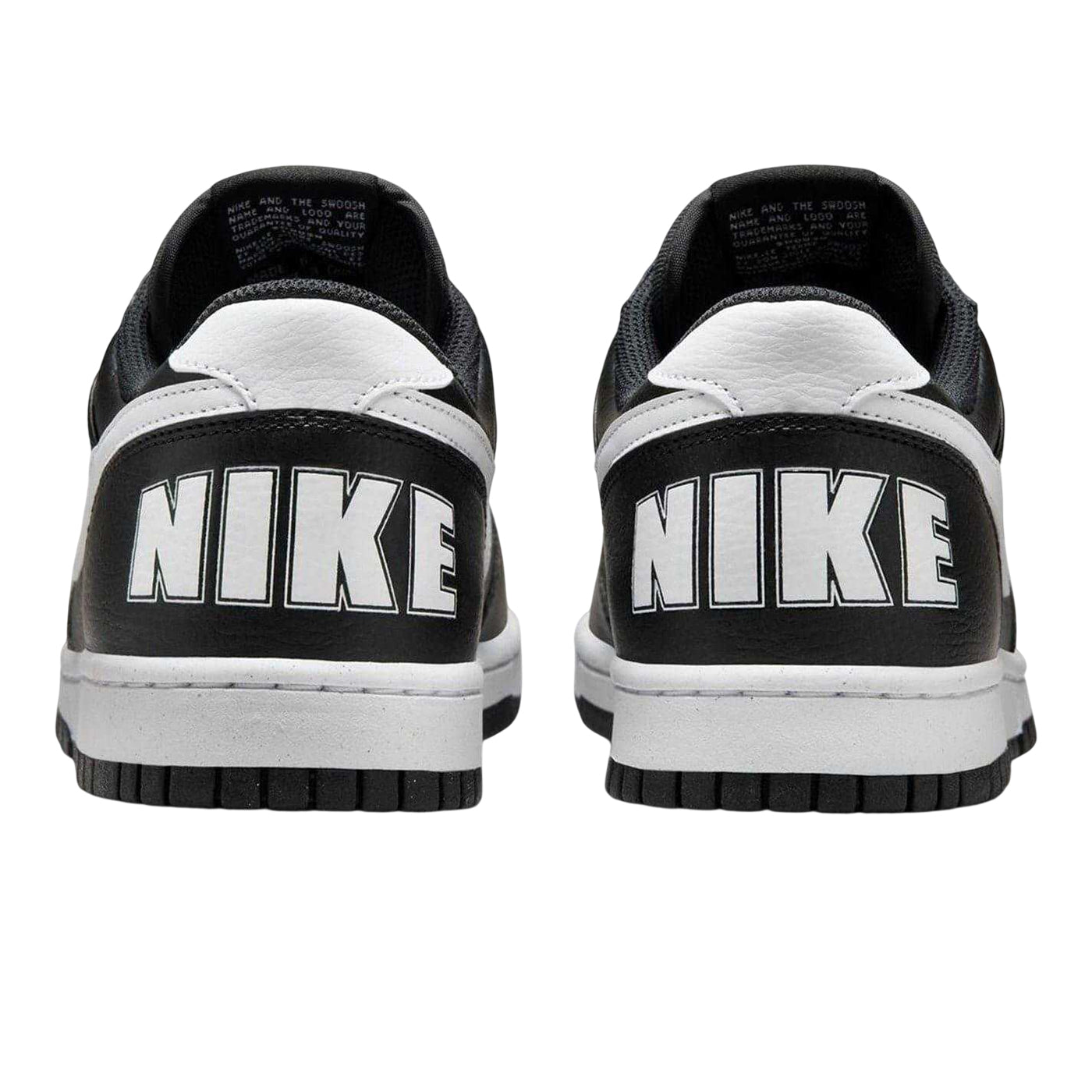 Black-White - Back - Nike Mens Court Borough Swoosh Leather Trainers