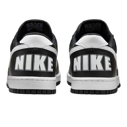 Black-White - Back - Nike Mens Court Borough Swoosh Leather Trainers