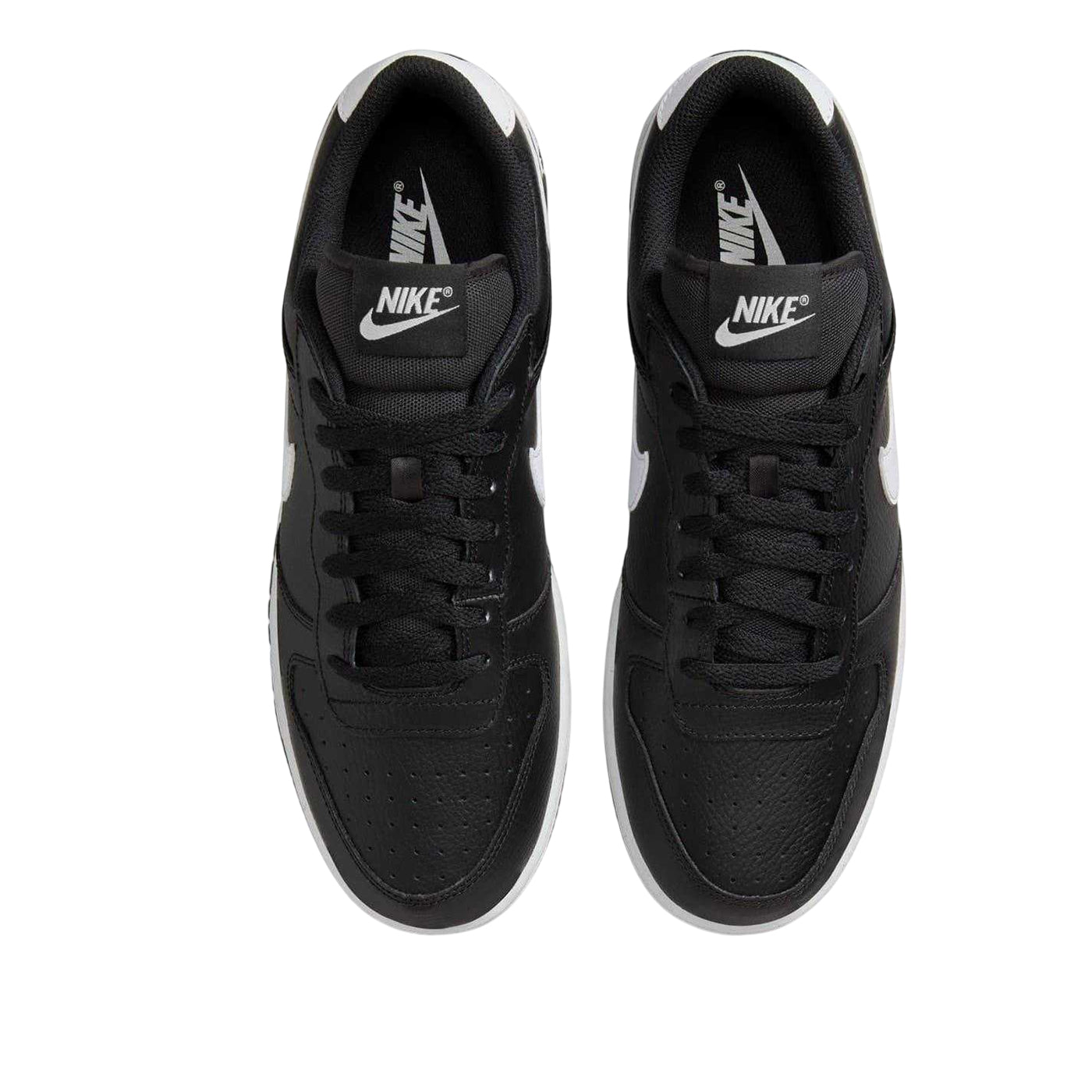 Black-White - Lifestyle - Nike Mens Court Borough Swoosh Leather Trainers
