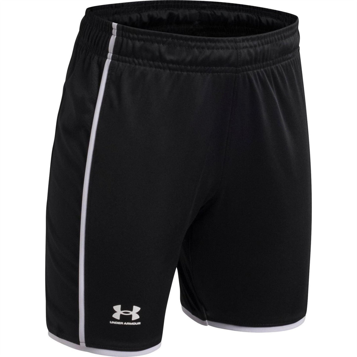 Black-White - Side - Under Armour Childrens-Kids Performance Shorts