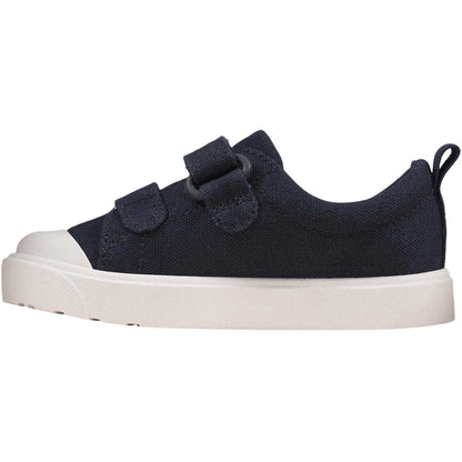 Navy-Canvas - Lifestyle - Clarks Childrens-Kids Bright Canvas Trainers