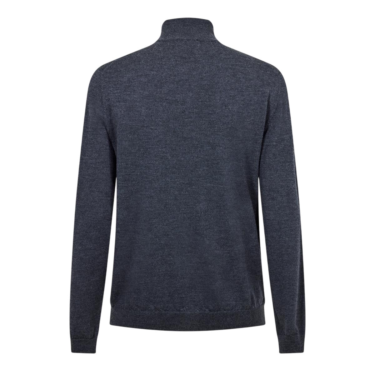 Medium Grey - Back - Boss Mens Full Zip Cardigan