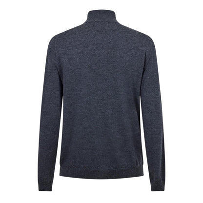 Medium Grey - Back - Boss Mens Full Zip Cardigan