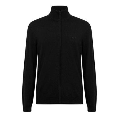 Black - Front - Boss Mens Full Zip Cardigan