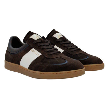Brown-White - Front - Loyalti Mens Kalle Leather Trainers