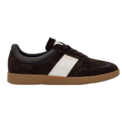 Brown-White - Side - Loyalti Mens Kalle Leather Trainers