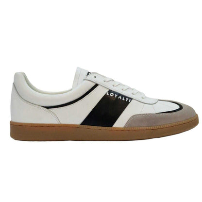 White-Black - Front - Loyalti Mens Kalle Leather Trainers