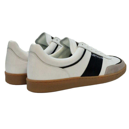 White-Black - Back - Loyalti Mens Kalle Leather Trainers