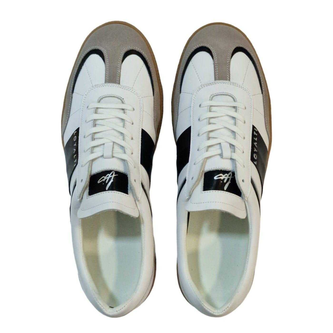 White-Black - Lifestyle - Loyalti Mens Kalle Leather Trainers