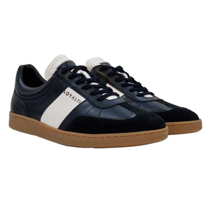Black-White - Front - Loyalti Mens Kalle Leather Trainers