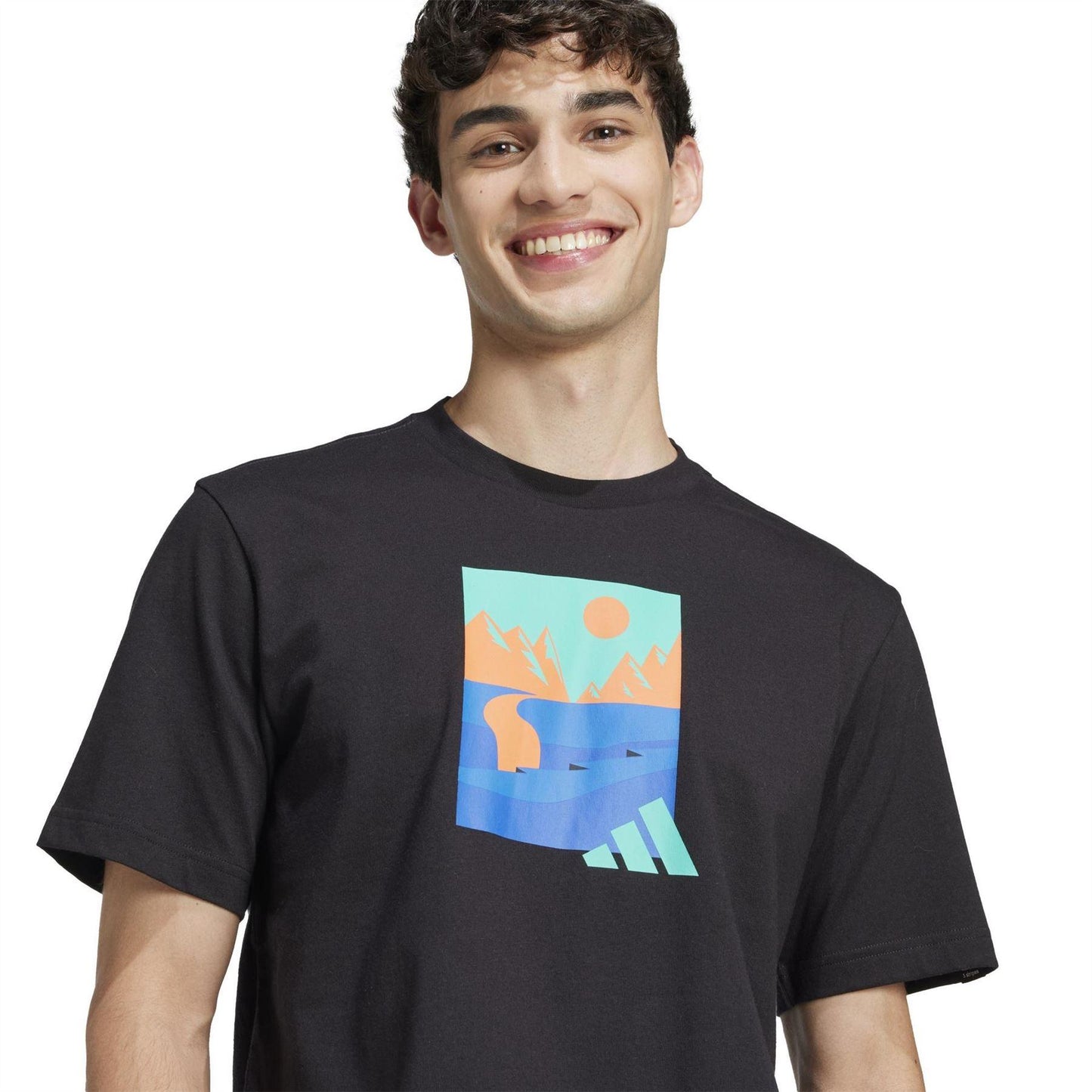 Black - Side - Adidas Mens Graphic Logo T-Shirt