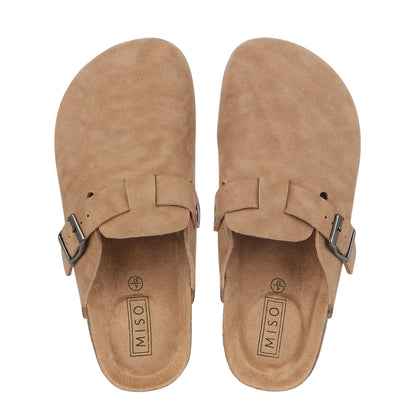 Sand - Side - Miso Womens-Ladies Faux Suede Flatform Mules