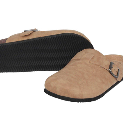 Sand - Lifestyle - Miso Womens-Ladies Faux Suede Flatform Mules