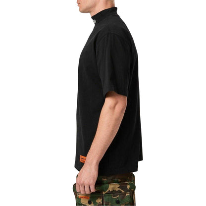 Black-White - Side - Heron Preston Mens CTMNB Jersey Oversized T-Shirt