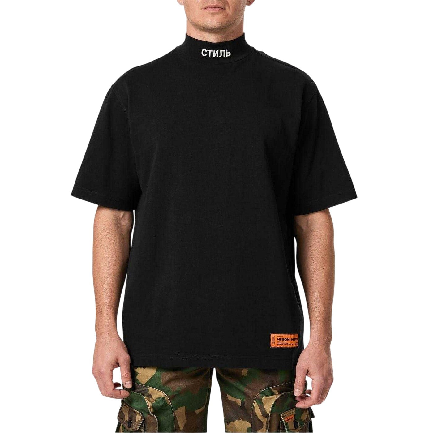 Black-White - Lifestyle - Heron Preston Mens CTMNB Jersey Oversized T-Shirt
